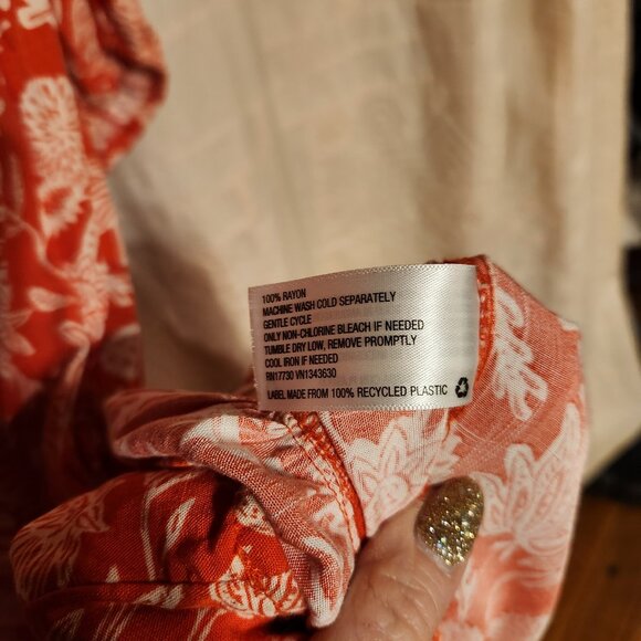 🧡 NWT Universal Thread Orange Floral Smocked Tiered Dress L 🧡 - Picture 8 of 8